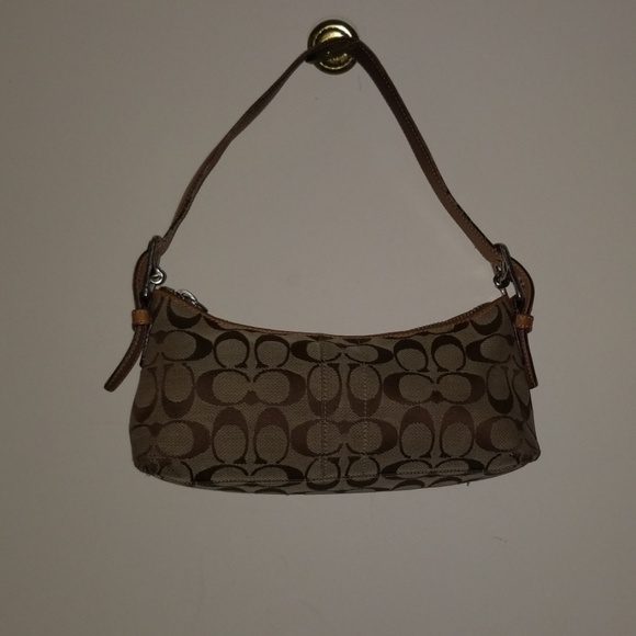 Coach Handbags - COACH Signature Demi Baguette Shoulder Bag